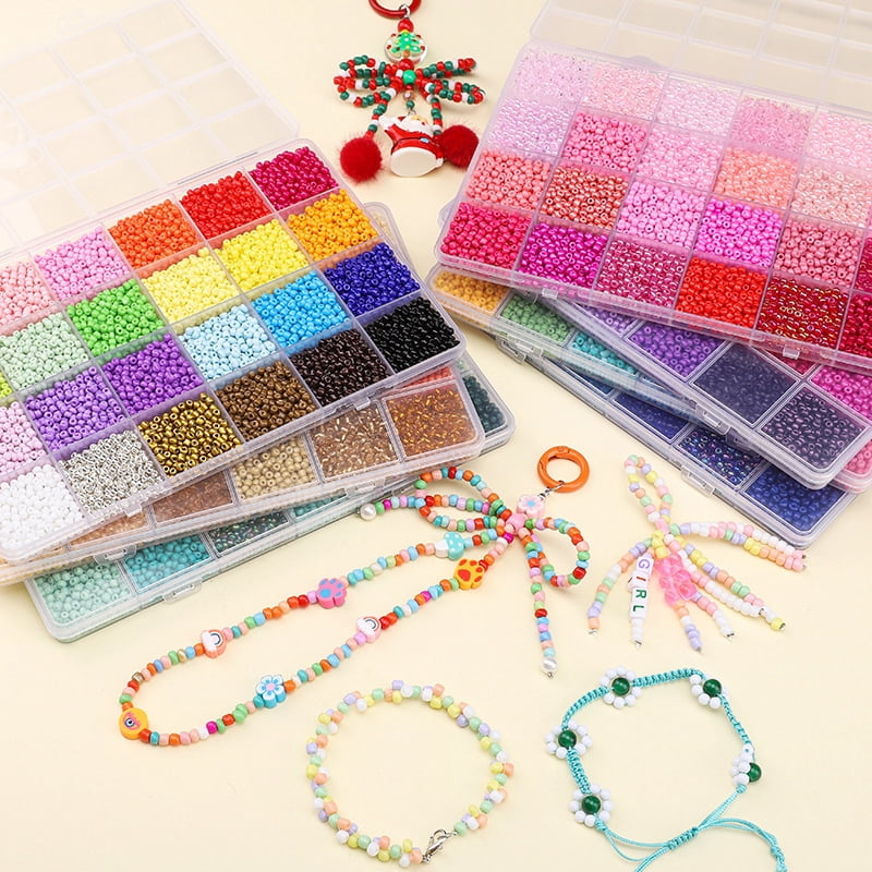 XmhyTop-A Rice Bead Box Set, 5200pcs 3mm Glass Seed Beads