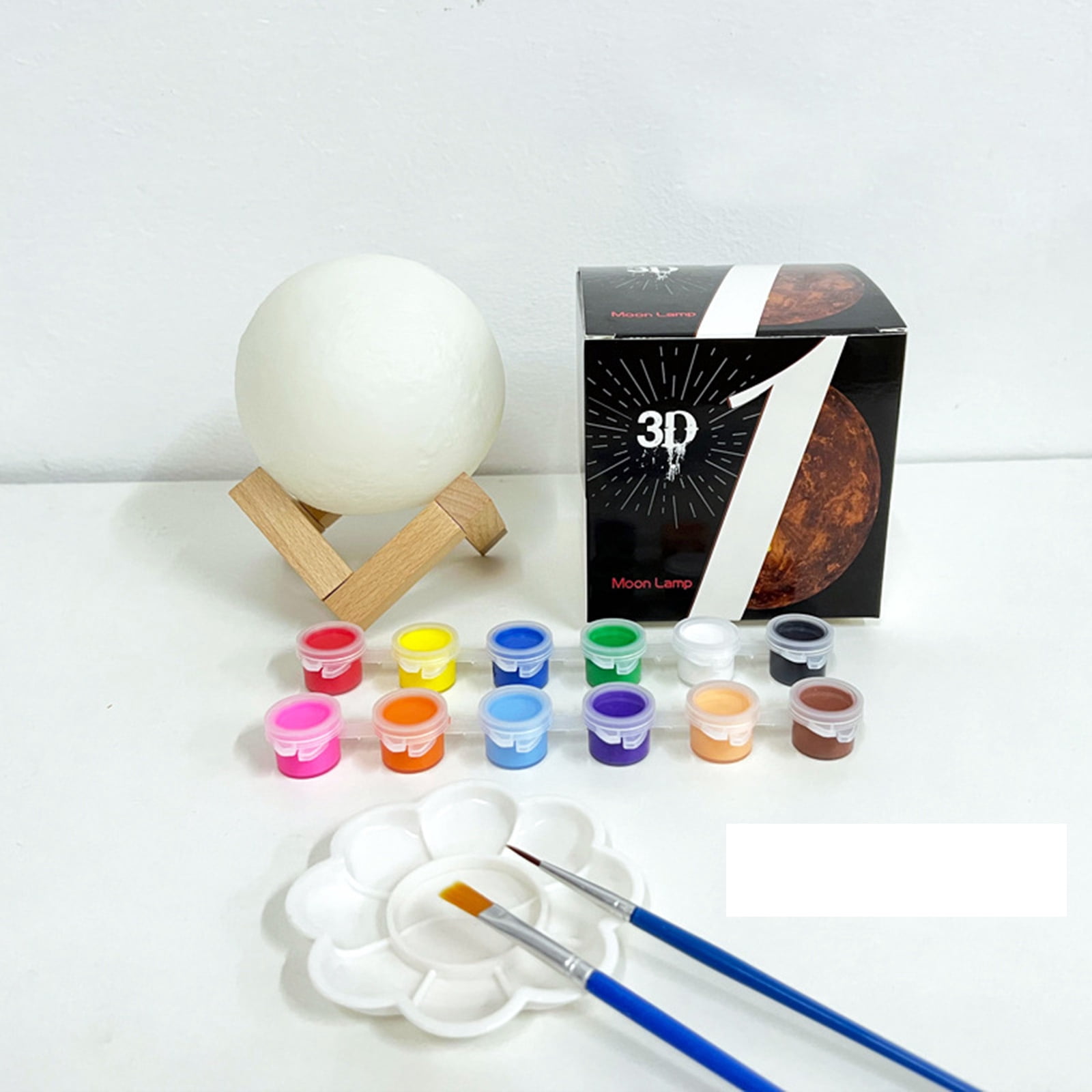 YZEGDCH Paint Your Own Moon Lamp Kit, 4inch Cool Gifts DIY 3D Moon Night Light, Arts and Crafts for K*ids Ages 8-12, Space Art Supplies Craft Kits, Teen Birthday Xmas Gifts Ages 3 4 5 6 7 8 9 10+