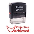 thumbnail image 1 of Printtoo OBJECTIVE ACHIEVED Self Inking Rubber Stamp Office Stationary Custom Stamp-Red, 1 of 1
