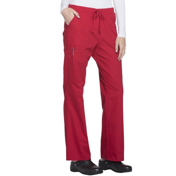 Scrubstar Women's Core Essentials Brushed Poplin Drawstring Cargo Scrub