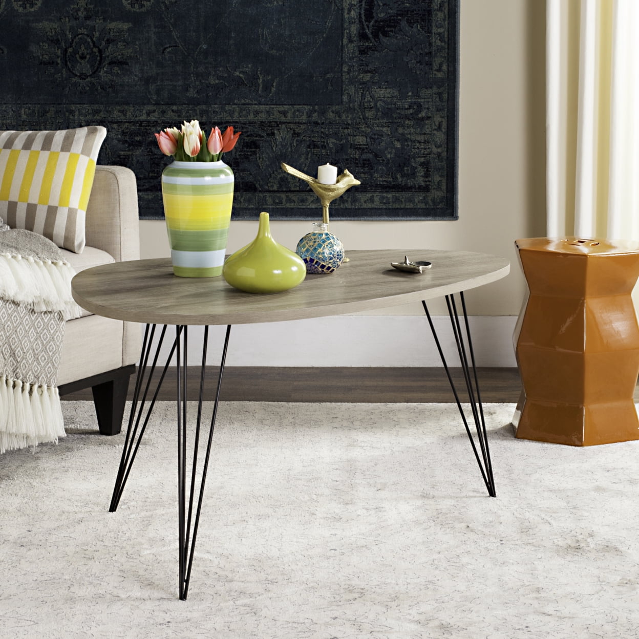 Steve Silver Troy Transitional Wood Coffee Table with Shelf