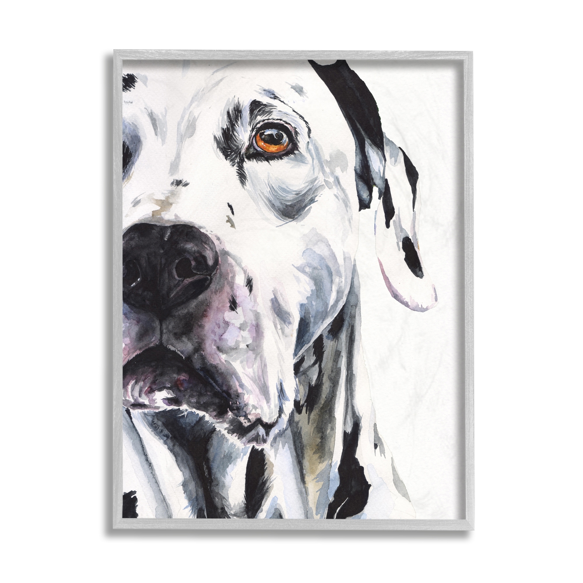 Stupell Industries Dalmatian Pet Dog Portrait Bold Spotted Dog Black Framed, 16 x 20, Design by George Dyachenko