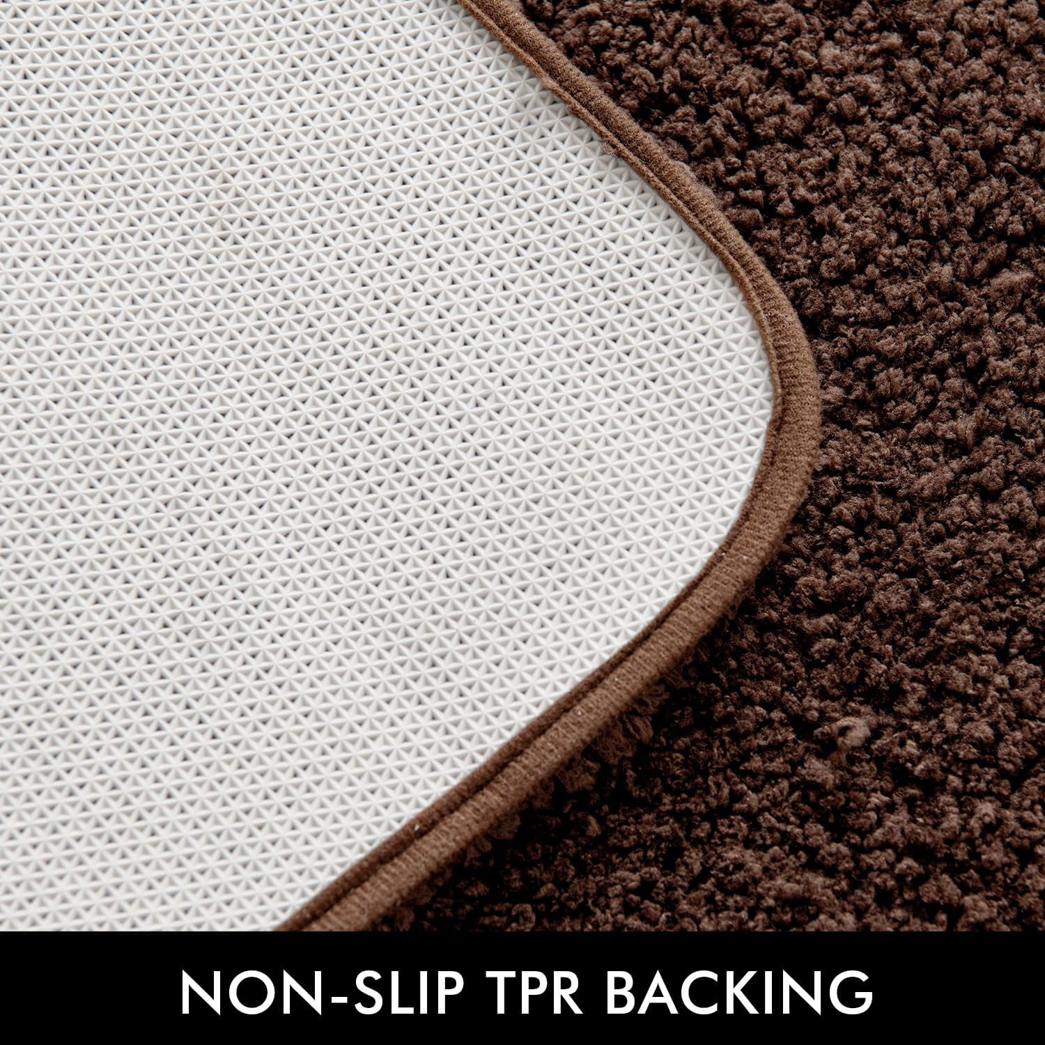 Blue Bathroom Rugs Set 2 Piece Soft Absorbent Microfiber Bath Mat Non Slip Quick Dry Machine Washable Plush Shaggy Mats for Tub Shower Floor 16x24 inches