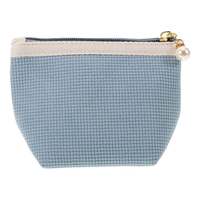 Bolsa de maquillaje portátil para viaje, pequeña bolsa de maquillaje para mujer, con cremallera, para lápiz labial y llaves, neceser para bolso, color azul cielo