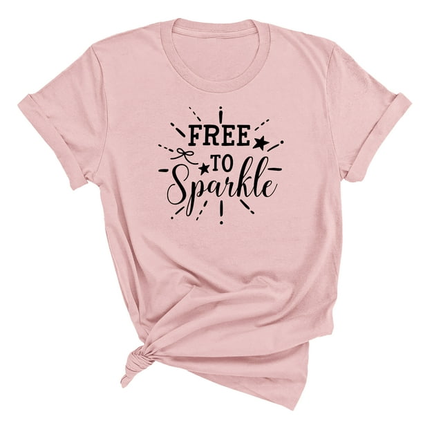 Download D L 4th Of July Free To Sparkle Patriotic Pink Womens T Shirt Top X Small Walmart Com Walmart Com