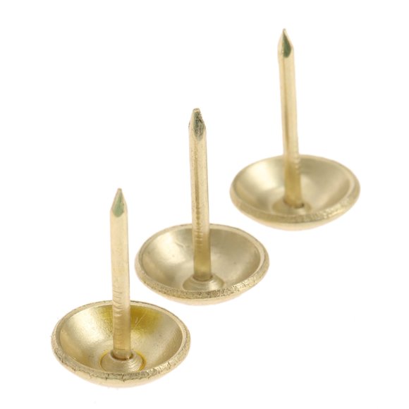 dophee Upholstery Tacks, 100-Pack Gold Thumb Tacks Furniture Nails Round Head Upholstery Pins Kit for Upholstered Furniture Cork Board DIY Projects Home Decor, 11x17mm/0.43"x0.67"