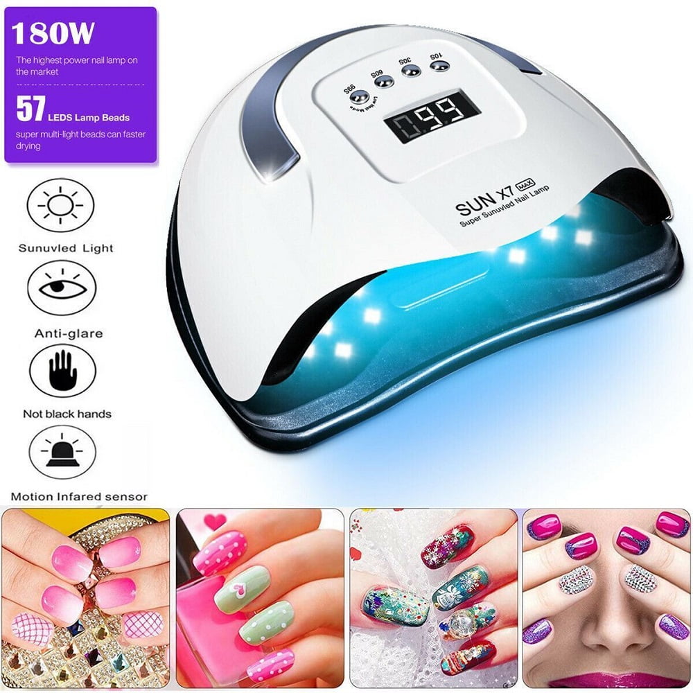 Professional LED UV Nail Dryer Gel Polish Lamp Salon Manicure Max 180W ...