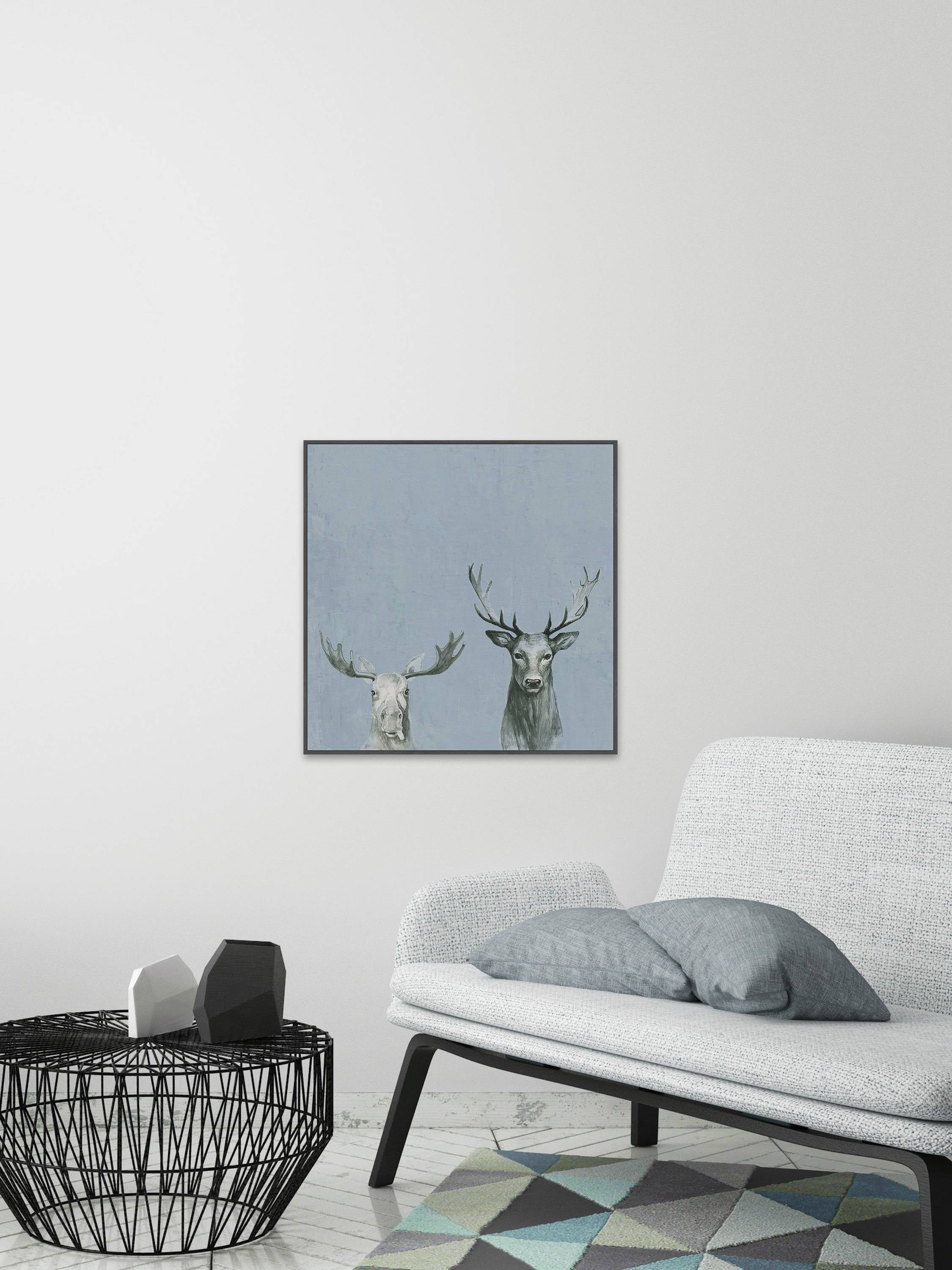 Antler Rules Floater Framed Painting Print on Canvas