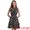 Black-Floral, variant on DARING DIVA Women's Floral Chiffon Smocked Mini Sleeveless A-Line Dress M Gray Blue Flower
