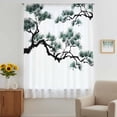 thumbnail image 2 of Teal Pine Tree Sheer Curtains 45 Inches Long, Farmhouse Botanical Country Light Filering Curtains, Breathable Simi Curtain Privacy Drapes for Kitchen Bathroom Lightweight Small Window Treatment, 2 of 9
