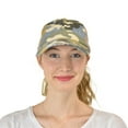 thumbnail image 2 of C.C Ponycap Messy High Bun Ponytail Adjustable Mesh Trucker Baseball Cap Hat, Distressed Camo Beige, 2 of 3