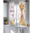 thumbnail image 5 of Spring Cow Sheer Curtains 54 Inch Length 2 Panels Set for Living Room/Bedroom, Summer Sunflower Botanical Pink Plaid Kitchen Curtains Grommet Semi-Sheer Curtains Drapes Window Treatments 42"x54"x2, 5 of 7