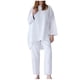 thumbnail image 2 of ICHUANYI Clearance Women Casual 2 Piece Outfits Long Sleeves Cotton Linen Tops Skinny Long Pants Round Neck Sets(White, L) ICHUANYI WER2023081106657, 2 of 5