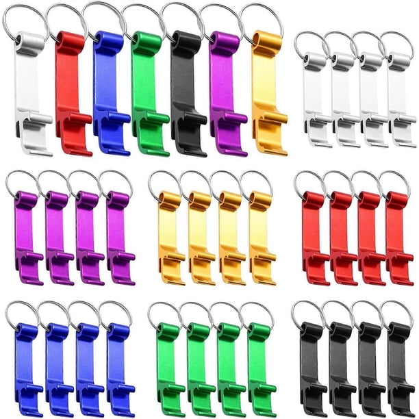 35pcs Bottle Opener Key Ring, Aluminum Claw Strip Key Ring Bottle Opener Pocket Beer Bottle Opener with Keychain Soda Drink Beer Bottle Opener, 7 Colo