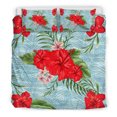 thumbnail image 1 of Hawaii Duvet Cover Set - Red Hibiscus Plumeria Palm, 1 of 3