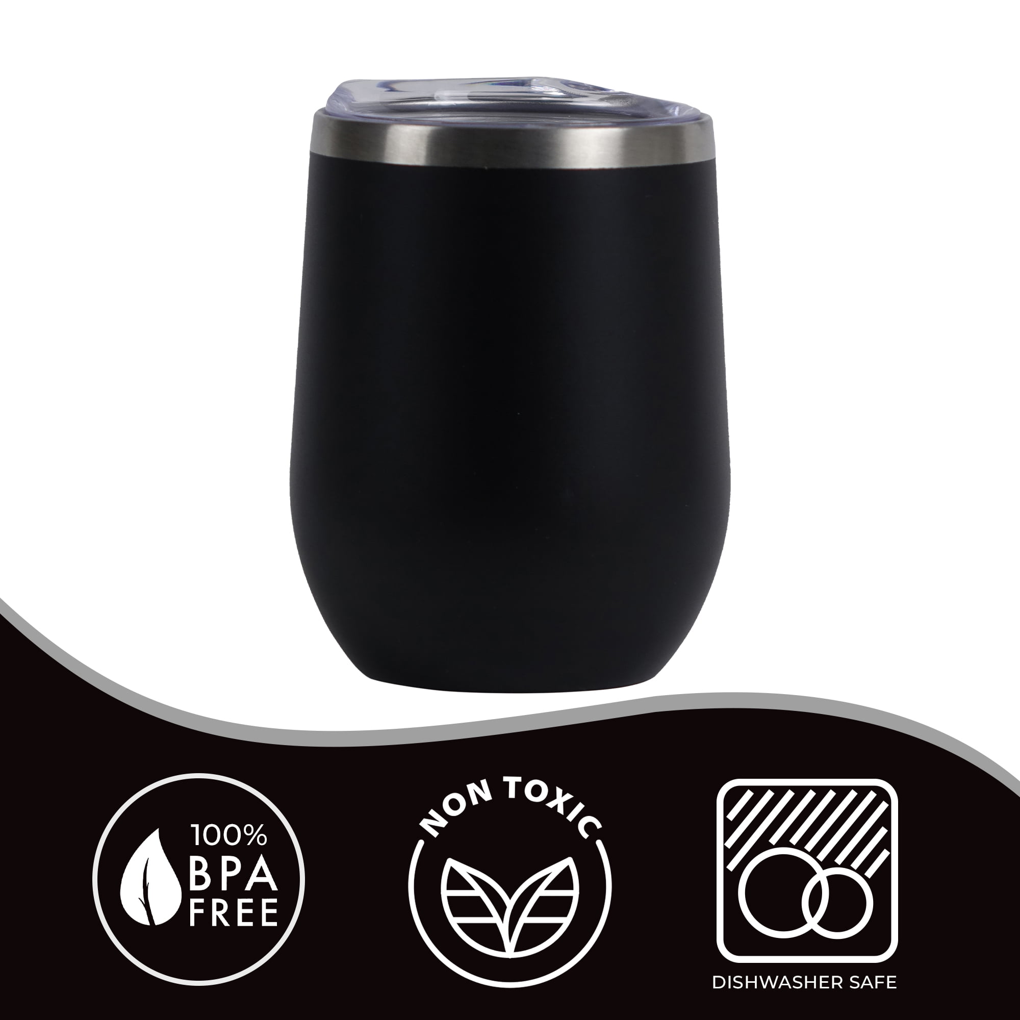 ImpecGear Tumbler for Coffee, Tea & Drinks 18oz, 100% BPA Free 18/8  Stainless-Steel Tumbler, Double Wall Insulation Hot & Cold Travel Mug with  Leak-Proof Lid & Mouth Tip (SUNM4023-Black) 