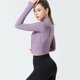 thumbnail image 4 of Cómodo traje de yoga para mujer, top de manga larga con cremallera, abrigo deportivo para correr y adelgazar (púrpura), 4 of 5