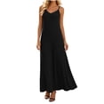 thumbnail image 4 of CHUMUD Robes d'Été pour Femmes avec Poches Robe Maxi à Bretelles Spaghetti Décontractée Coupe Ample Robe Soleil, 4 of 8