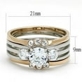 thumbnail image 2 of Womens Rings Two-Tone IP Rose Gold Stainless Steel Ring with AAA Grade CZ in Clear TK3212, 2 of 4