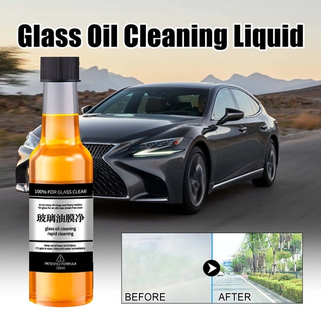 HOARBOEG Glass Oil Film Remover,Degreasing Film Cleaning Agent For Car Front Windshield Oil Film Remover For Car Window Cleaning Agent For Both Home And Car Use150mlHousehold Cleaning Tools