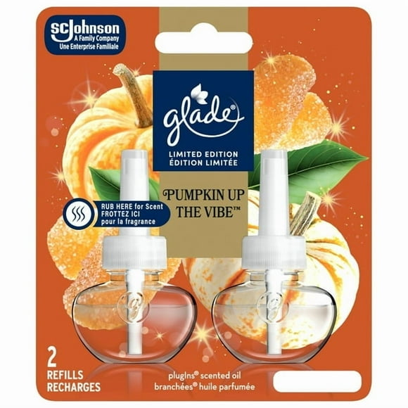 Glade Plugins® Air Freshener Scented Oil Refill, Golden Pumpkin and Spice™, Stocking Stuffer, 2 Refills