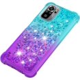 thumbnail image 6 of for Xiaomi Redmi Note 10 4G/Redmi Note 10S Case,Creativity Clear Gradient Quicksand Glitter Flowing Liquid Floating Case Bling Diamond Sparkle Cover for Redmi Note 10 4G JB Bluish Violet, 6 of 14
