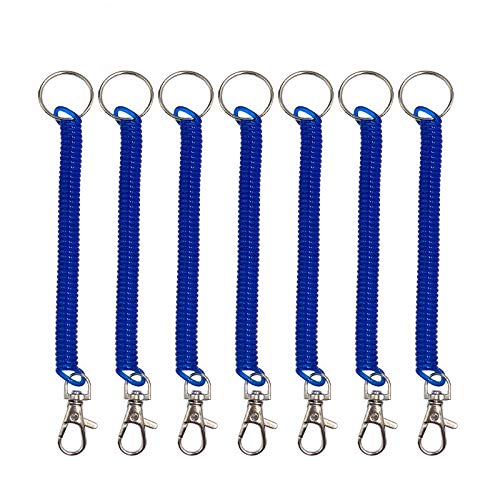 5pcs Spiral Key Rings Stretchy Keychain Elastic Key Rings with Plastic