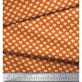 thumbnail image 2 of Soimoi Orange Velvet Fabric Pink Heart Printed Craft Fabric by the Yard 58 Inch Wide, 2 of 3