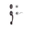thumbnail image 2 of Baldwin Reserve Sccolxcurrtrr049 Single Cylinder Columbus Handleset Right Hand Curve Lever And Traditional Round Rose With 6Al Latch And Dual Strike Matte Brass And Black Finish, 2 of 2