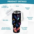 thumbnail image 3 of JSTEL Cute Cat Bat Halloween 30 oz Tumbler Stainless Steel Water Bottle Vacuum Insulated Cup with Straw Lid & Handle For Travel Car Cup Holder, 3 of 8