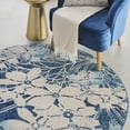 thumbnail image 6 of Nourison Tranquil Floral Navy/Pink 5'3" x ROUND Area Rug, (5 Round), 6 of 8