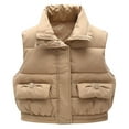 thumbnail image 4 of Krdevn Girls Down Vest Padded Sleeveless Jacket Warm Quilted Winter Coat for Kids and Teens Outerwear Layer,Fall Clothes,Size:11-12 Years, 4 of 4