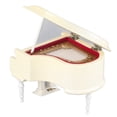 thumbnail image 3 of Réplica de piano en miniatura de madera con banco y estuche, modelo de instrumento musical, adornos, color blanco, 3 of 12