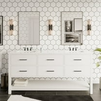 Hudson 72-inch Double Bathroom Vanity (Engineered Marble/White)