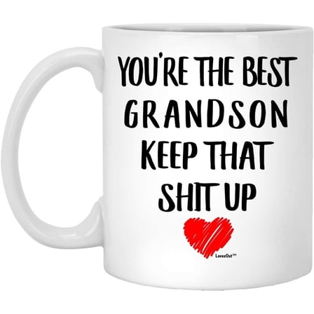 You Are The Best Grandson Funny Birthday Gifts Christmas 2022 Gifts White Coffee Mug White 11oz
