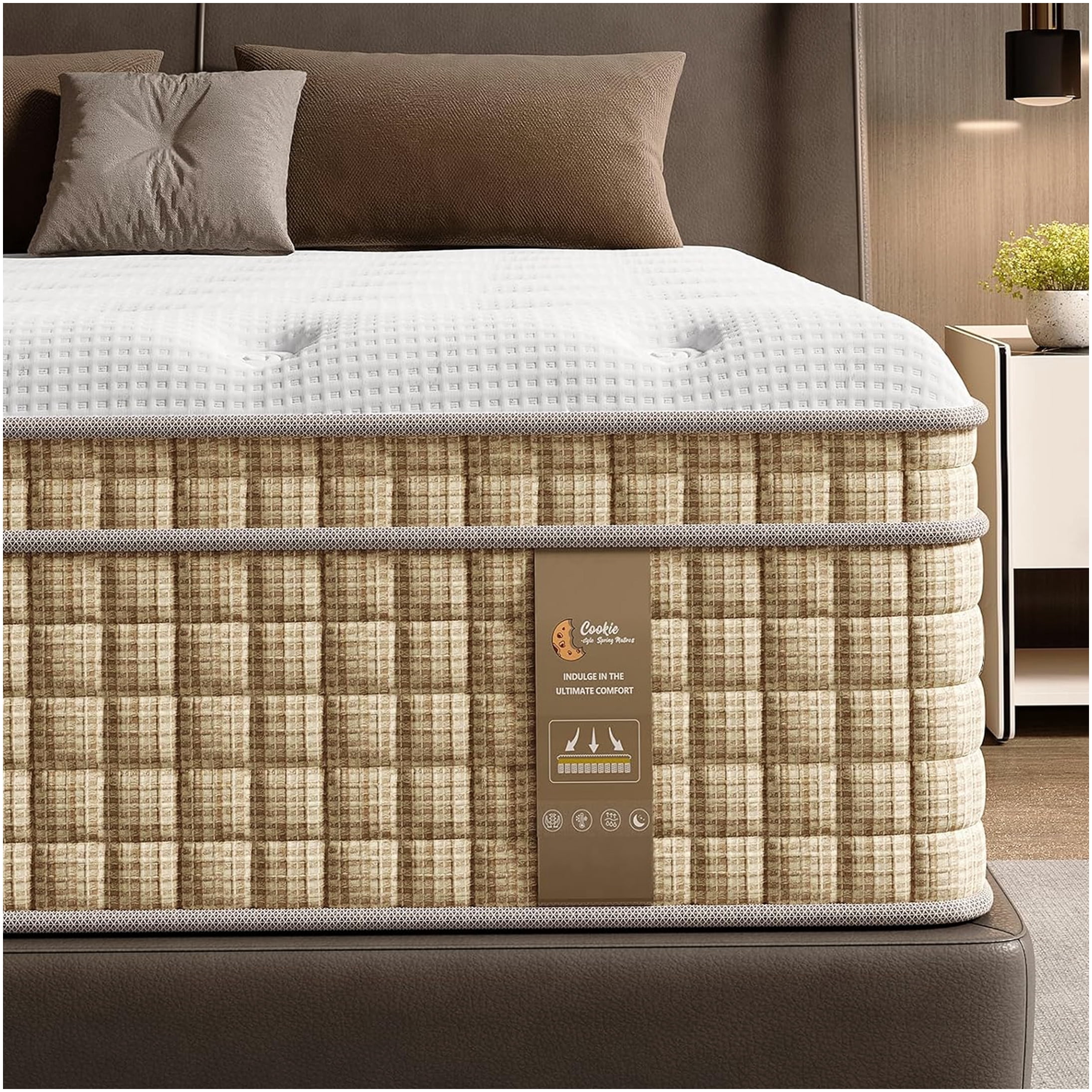 14 Inch King Cooling Gel Hybrid Mattress, Firm Support with 7-Zone for Pressure Relief & Motion Isolation
