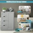 thumbnail image 4 of Costway Bathroom Storage Wooden 4 Drawer Cabinet Cupboard 2 Shelves Free Standing Grey, 4 of 8