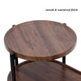 thumbnail image 6 of Jopath 2 Tier Oval End Tables Wooden Small Side Table, 27" Round Coffee Table with Storage Tray, Modern End Table for Living Room, Office, Apartment,Walnut Brown, 6 of 10