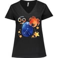 thumbnail image 3 of Inktastic Cancer Crab Constellation Zodiac Sign Illustration Women's Plus Size V-Neck T-Shirt, 3 of 5