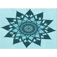 thumbnail image 1 of Ahgly Company Indoor Rectangle Patterned Dark Cyan Green Area Rugs, 2' x 4', 1 of 6