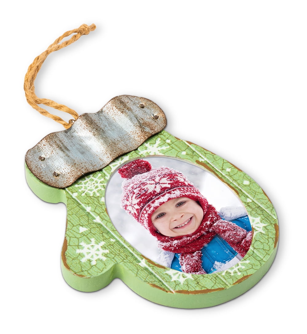 1.6 oz Rustic Wood and Metal Mitten Ornament
