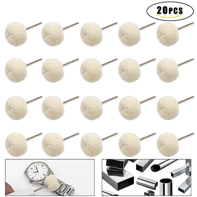 Ensemble de Roues de Polissage en Coton Doux 3/32 Tige Buff Roues Outils Rotatifs Accessoires Lot de 20 Pcs, Puissant