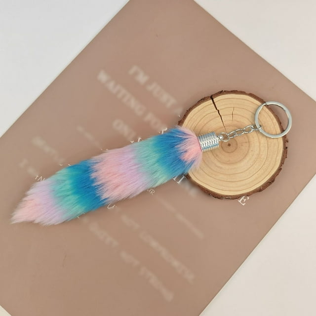Adorable Animal Furry Tail Keychain Hanger Plushy Tail Unique Key Accessory For Bags Purses Keys Beads Chandelier Christmas Trees 5 Ft Glam Decorations Glass Ornament Beach Set Christmas Decorations