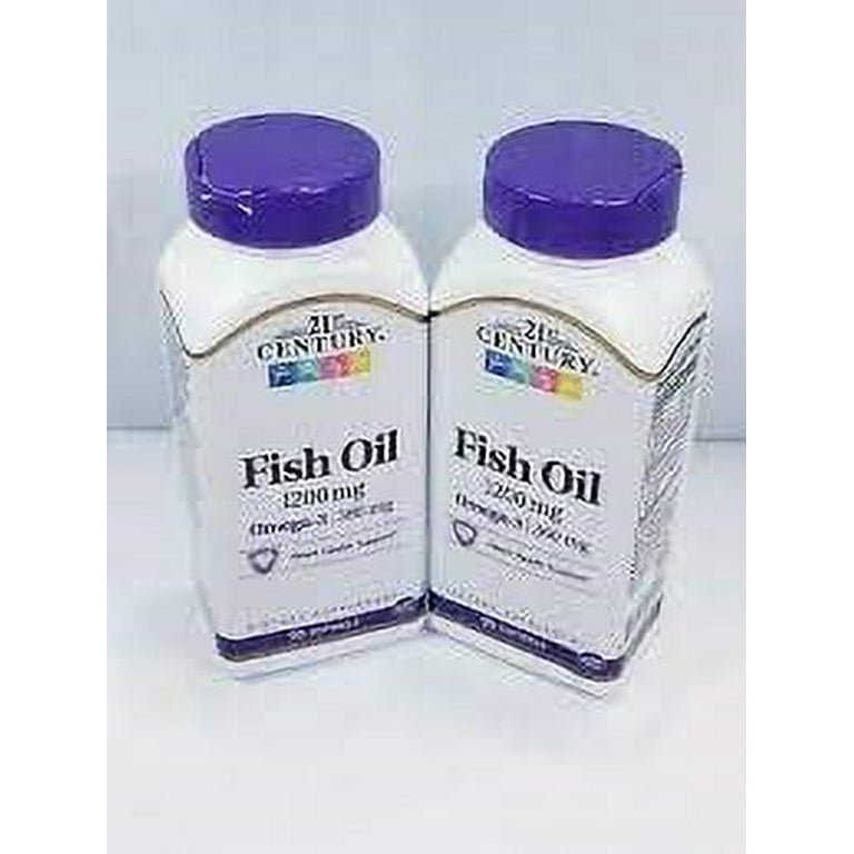 21st Century Fish Oil 1200mg Enteric Coated Softgels 180 Count 2x90ct Pack of 2 Walmart