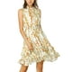 thumbnail image 1 of INSPIRE CHIC Vestidos de gasa para mujer, vestido mini sin mangas con fruncido y estampado floral, corte A, XL, blanco, 1 of 8