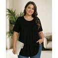 thumbnail image 2 of KOITHOT Womens Plus Size Tops Short Sleeve Shirts Tunic Tops for Women Crew Neck Casual Loose Blouses, 2 of 6