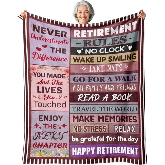 Retirement Gift for Woman, Retirement Gifts for Women Men 2025, Best Retirement Gifts, Retirement Gifts, Happy Retirement Gifts for Women Mom Teacher Nurse Coworkers, Retirement Blanket
