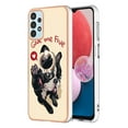 thumbnail image 1 of For Samsung Galaxy A32 5G/M32 5G 2.0mm TPU Phone Case IMD Pattern Electroplated Kickstand Cover, 1 of 5