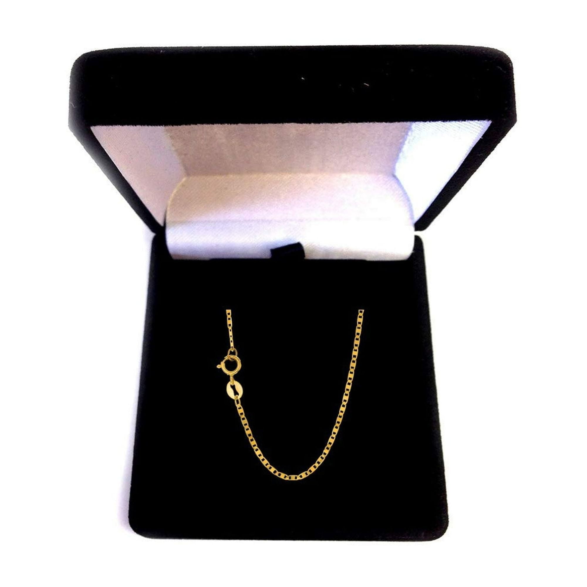 JewelStop 10k Solid Yellow Gold 1.2 mm Mariner Chain Anklet, Spring Ring Clasp - 10 Inches
