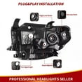 thumbnail image 5 of LED DRL Tube Headlights For 2014-2021 Toyota Tundra Black Housing Headlamps Set, 5 of 11